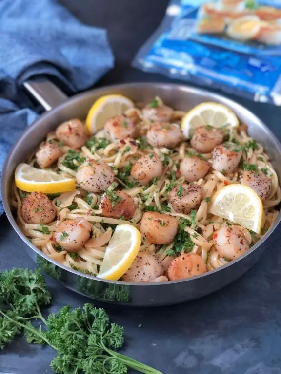 Lemon Garlic Scallop Spedini