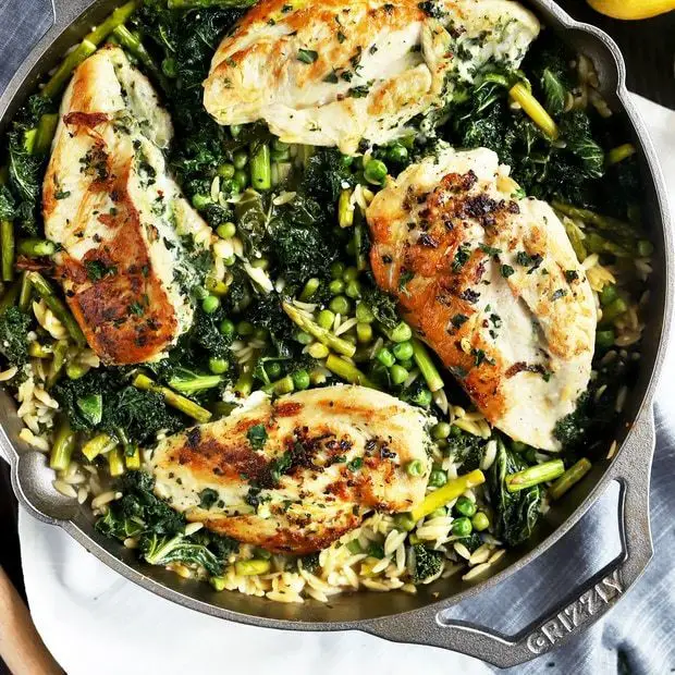 Lemon Goat Cheese Chicken Skillet