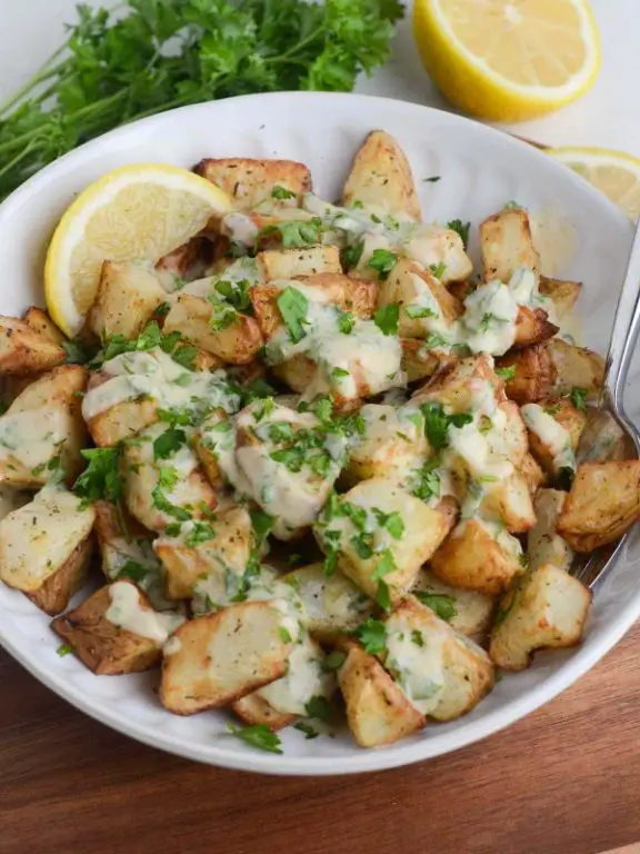 Lemon Herb Baby Potatoes with Air Fryer Crisp