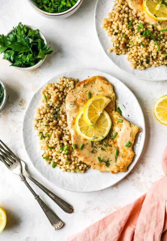 Lemon Herb Chicken Milanese with Couscous