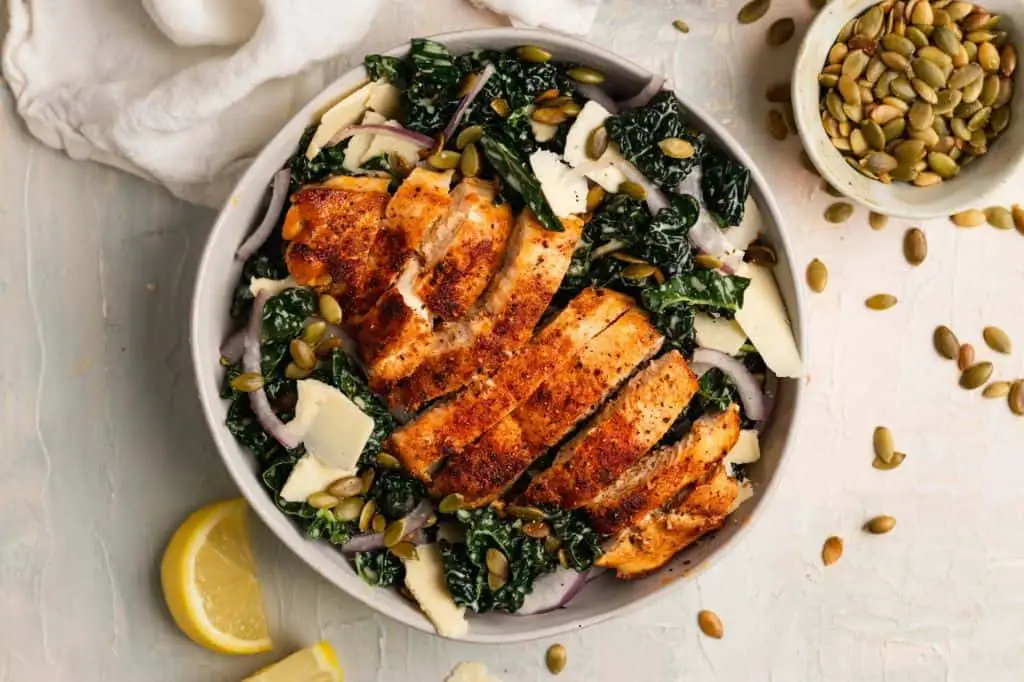 Lemon Herb Grilled Chicken and Kale Salad