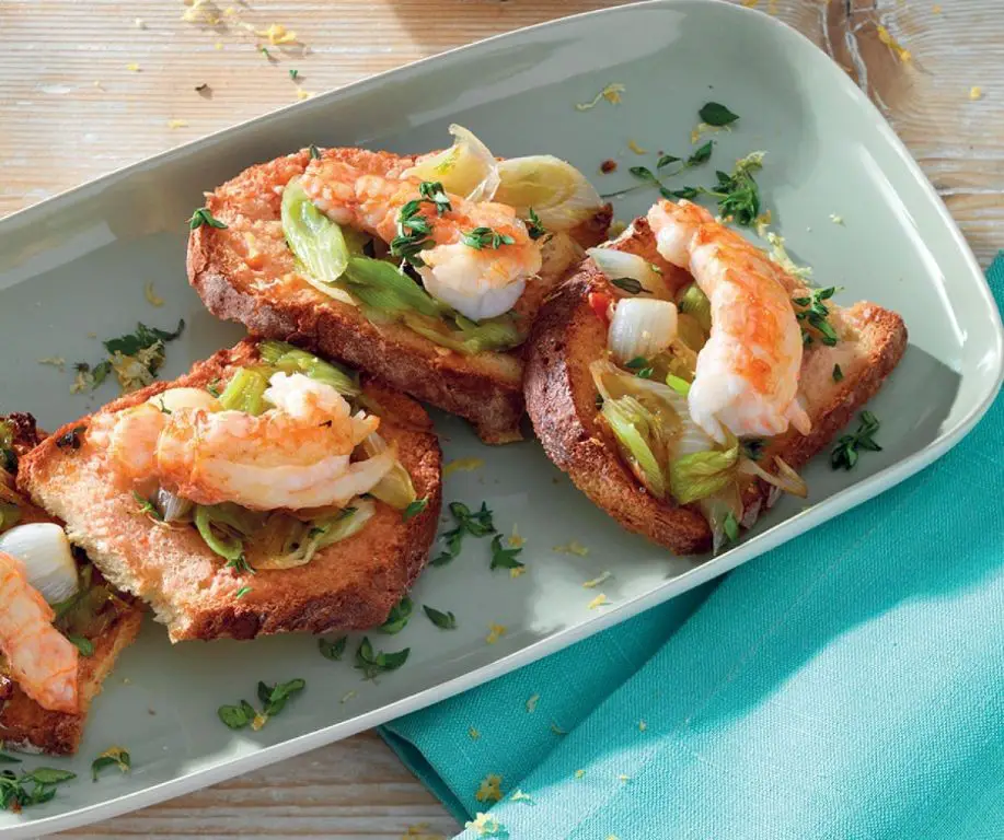 Lemon Herb Shrimp Bruschetta