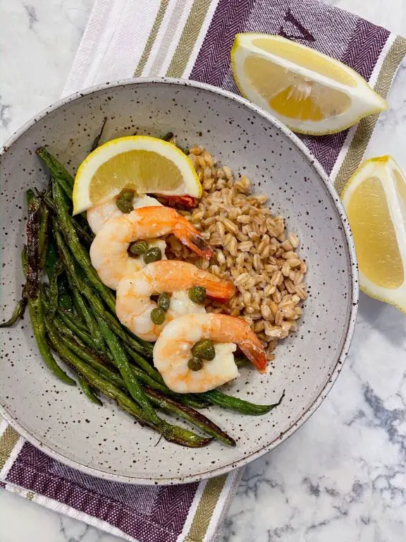 Lemon Herb Shrimp with Farro