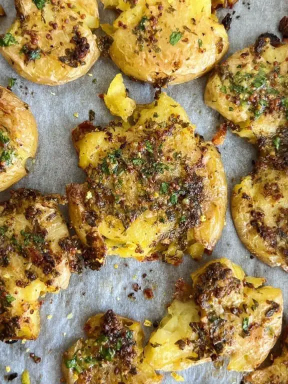 Lemon Herb Smashed Potatoes