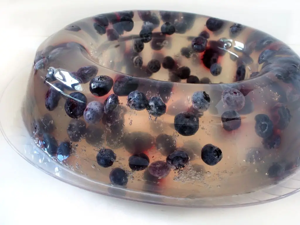 Lemon Jello with Blueberry Topping
