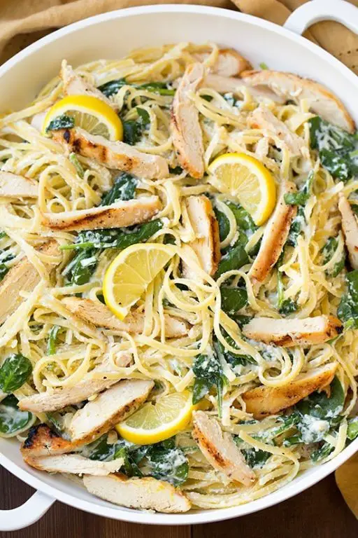 Lemon Parmesan Pasta with Grilled Chicken