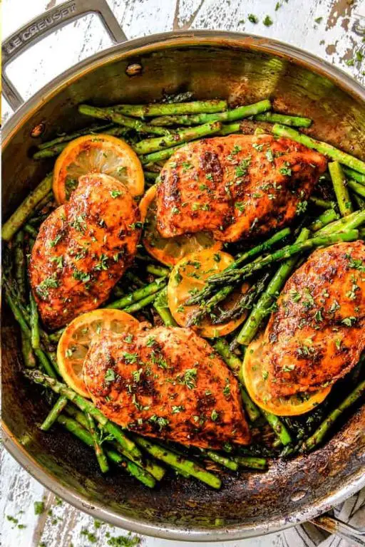 Lemon Pepper Chicken Breast and Asparagus Skillet