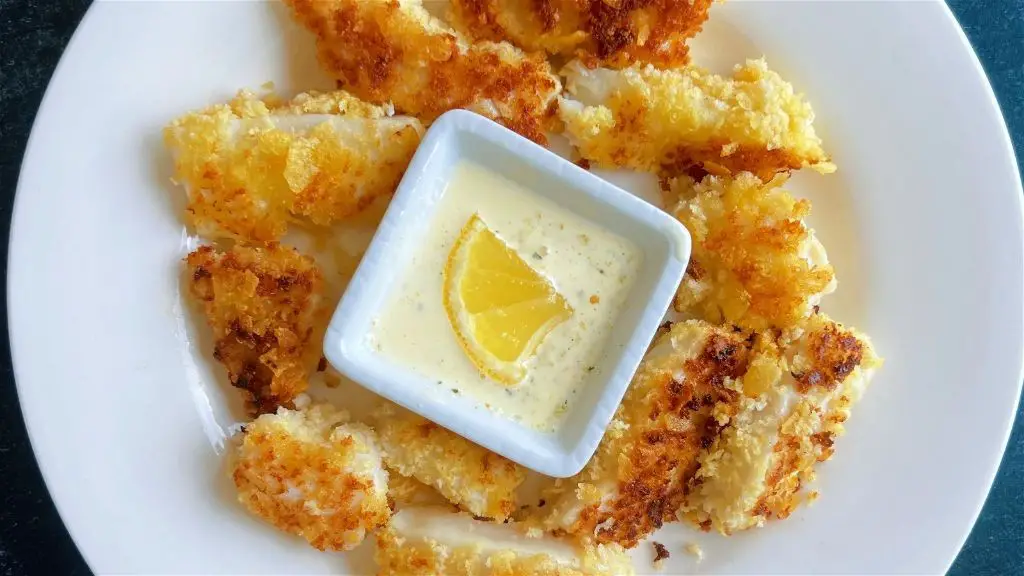 Lemon Pepper Crusted Halibut with Garlic Aioli
