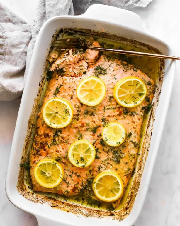Lemon Pepper Marinated Salmon with Dill