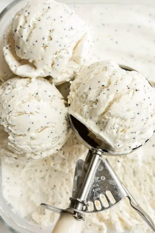 Lemon Poppy Seed Keto Ice Cream
