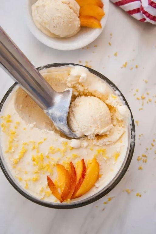 Lemon Zest Peach Ice Cream