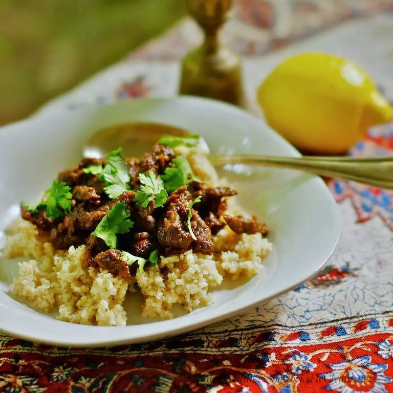 Lemon and Garlic Braised Beef Chunks