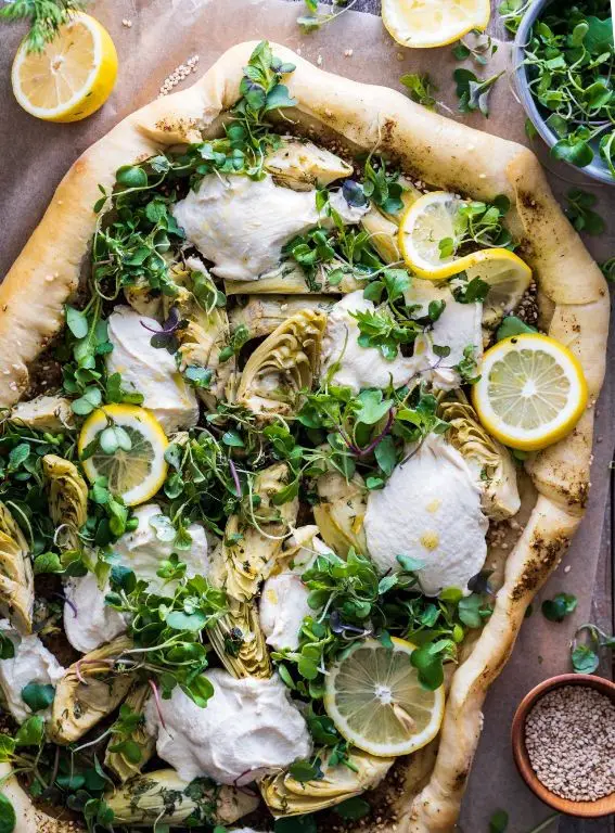 Lemon and Herb Vegan Flatbread
