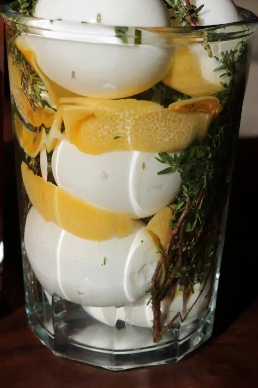 Lemon and Thyme Pickled Eggs