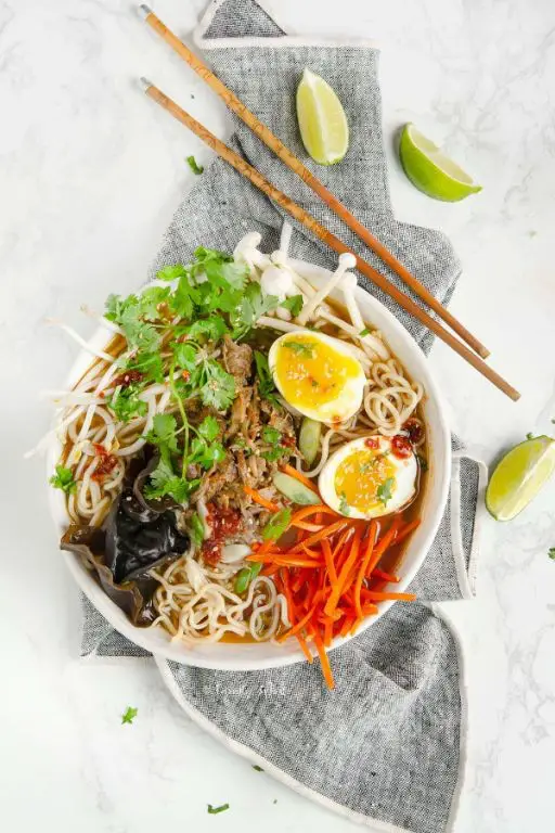 Lemongrass Pork Ramen with Bean Sprouts