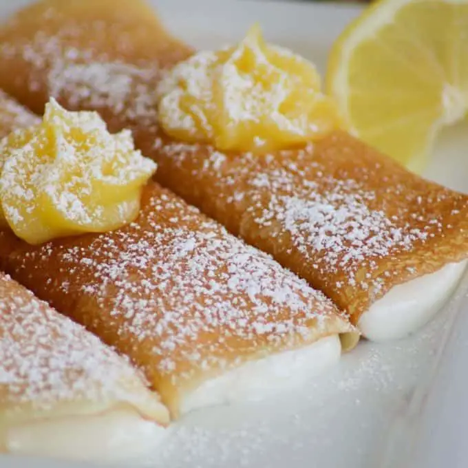 Limoncello Crepes with Lemon Curd Filling