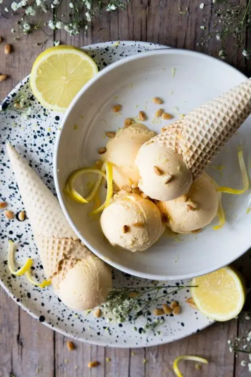 Limoncello Ice Cream with Candied Lemon Peel