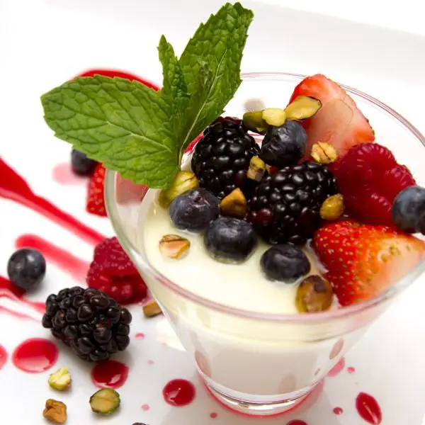 Limoncello Panna Cotta with Fresh Berries
