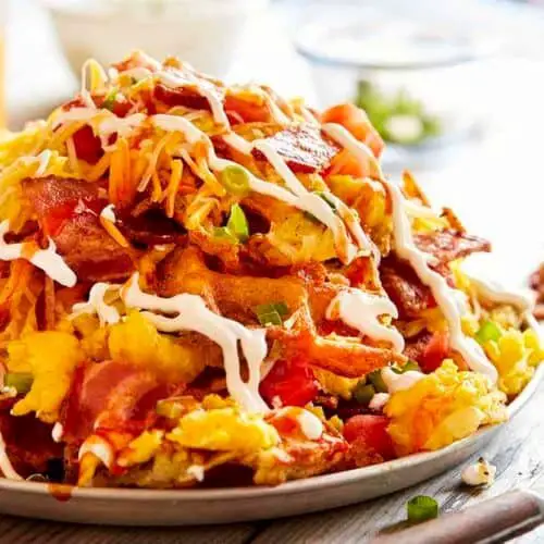 Loaded Chicken and Hash Brown Nachos