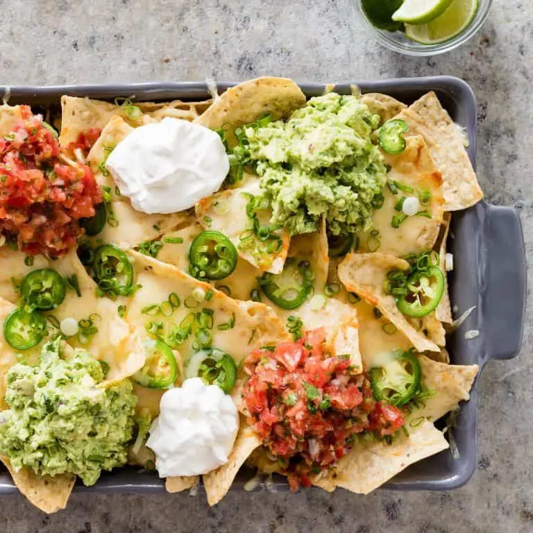 Loaded Nachos with Guacamole and Salsa