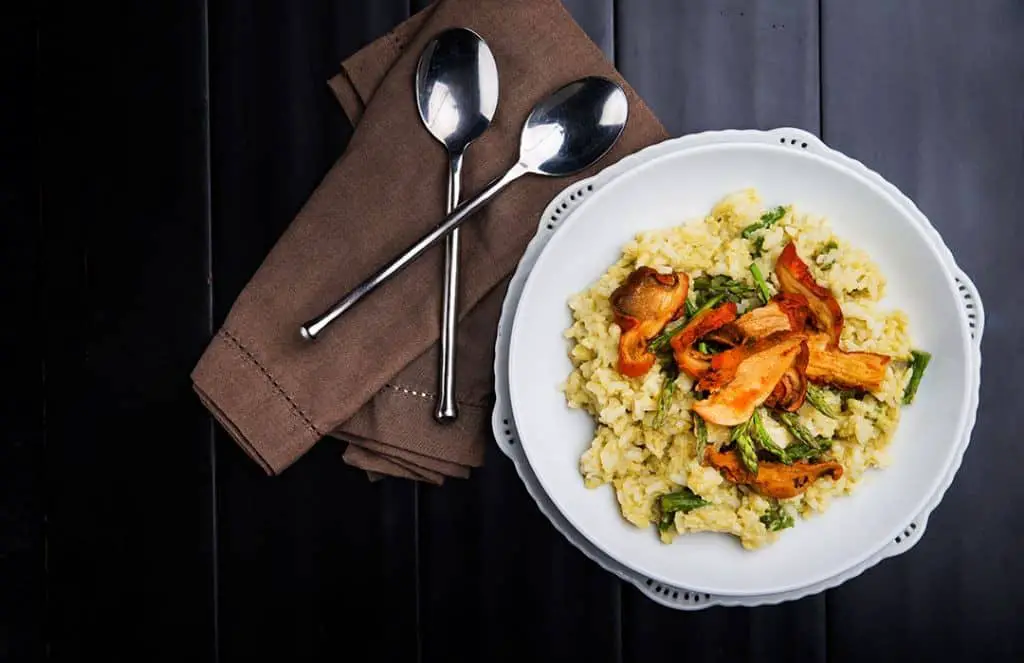 Lobster Mushroom and Asparagus Risotto
