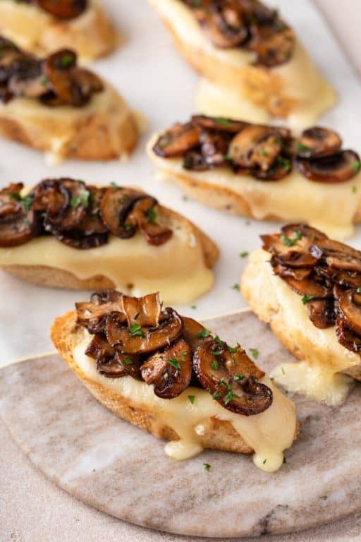 Lobster Mushroom and Brie Crostini