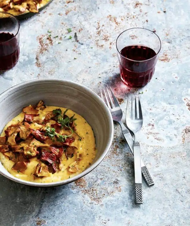 Lobster Mushroom and Parmesan Polenta