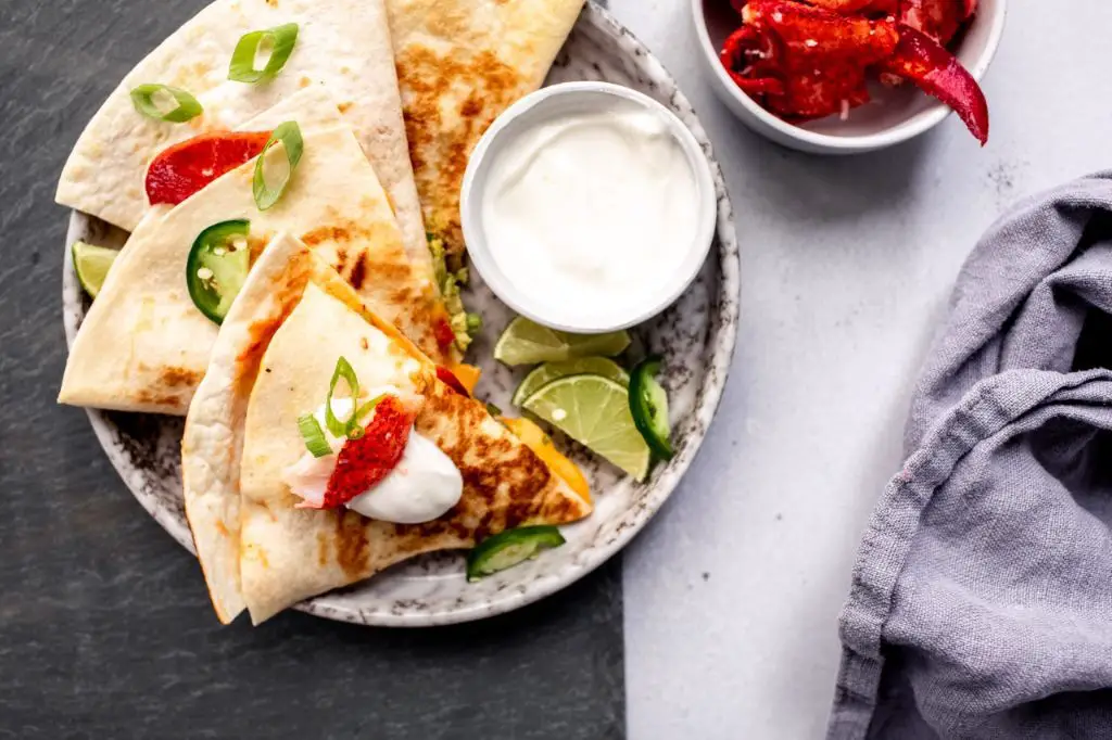 Lobster Quesadilla with Garlic Butter