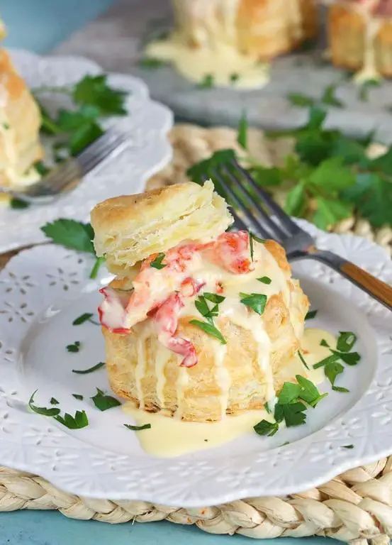 Lobster and Cream Cheese Puff Pastry Shells