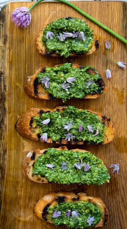 Lovage Pesto with Toasted Pine Nuts
