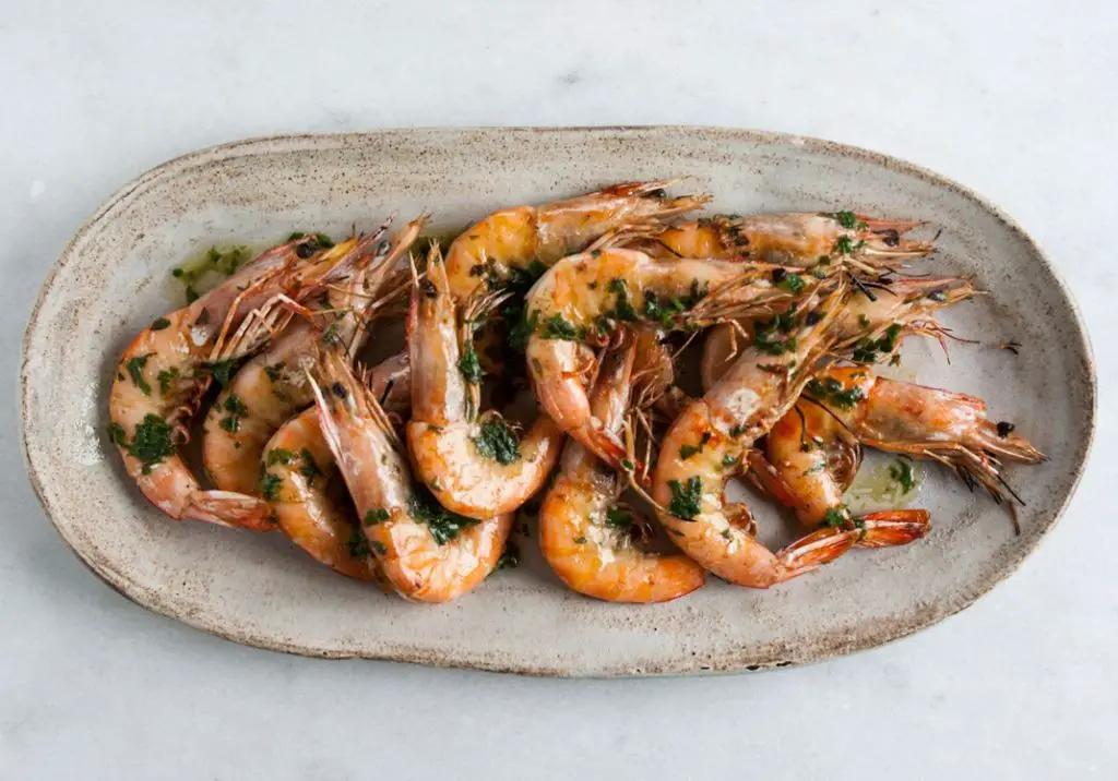 Lovage and Shrimp Scampi
