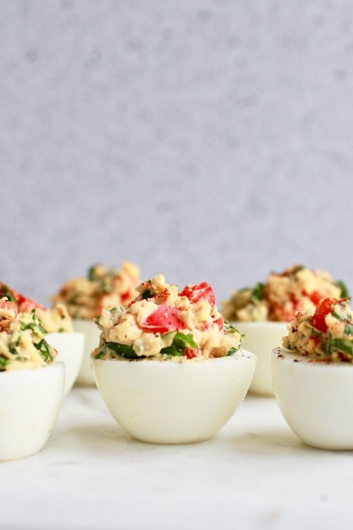 Low Calorie Deviled Eggs with Hummus