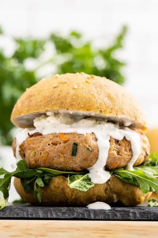 Low-Carb Buffalo Chicken Burgers with Cauliflower Buns