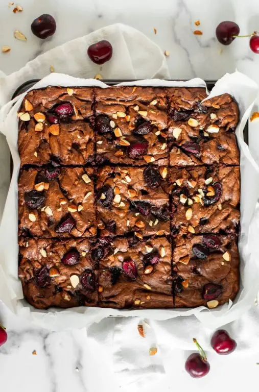 Lowfat Cherry Almond Brownies