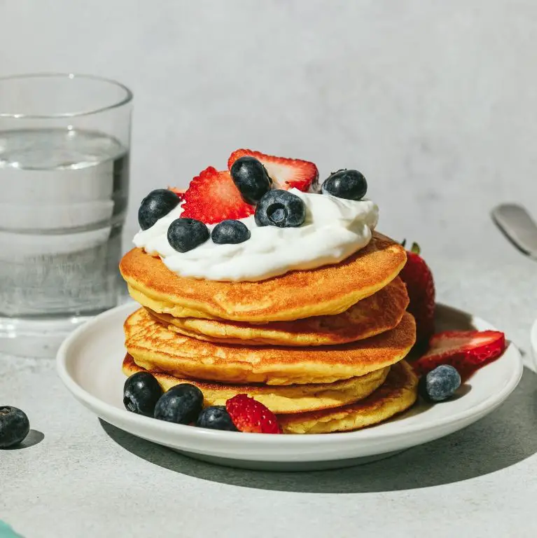 Lupin Flour Pancakes with Blueberry Compote