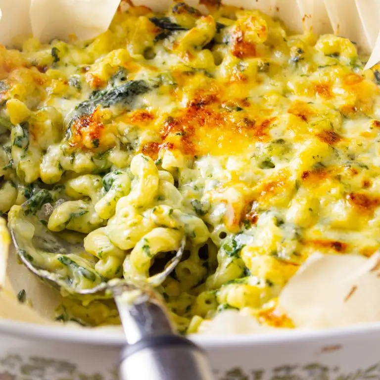 Mac and Cheese with Goat Cheese and Spinach