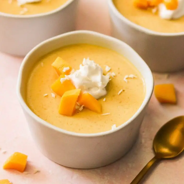 Mango Coconut Gelatin Pudding