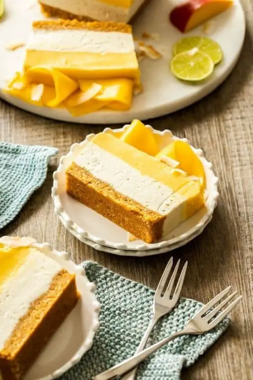 Mango Coconut No-Bake Cheesecake