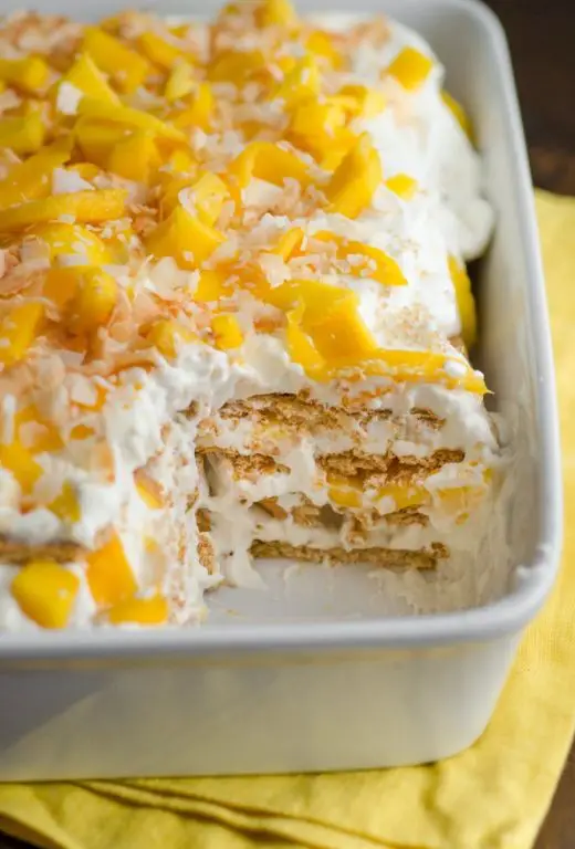 Mango Coconut Refrigerator Cake