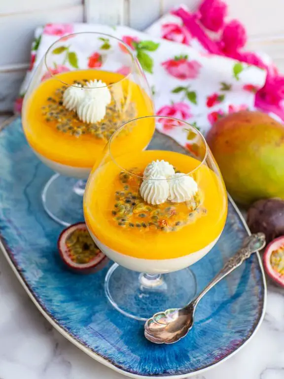 Mango Panna Cotta with Fresh Berries