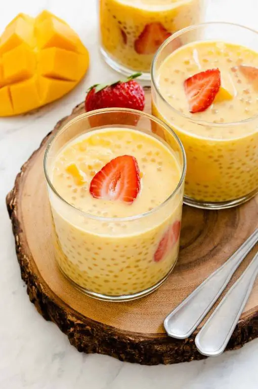 Mango Pudding with Tapioca Pearls