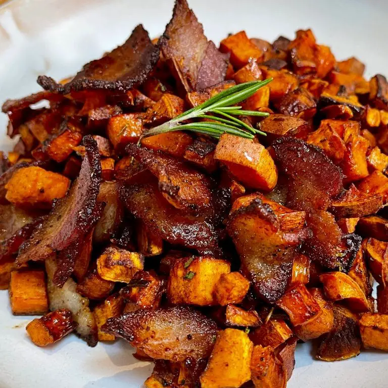 Maple Bacon Fried Sweet Potato Cubes