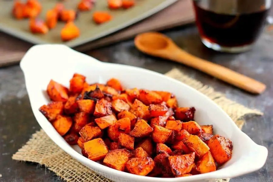 Maple Cinnamon Roasted Sweet Potatoes