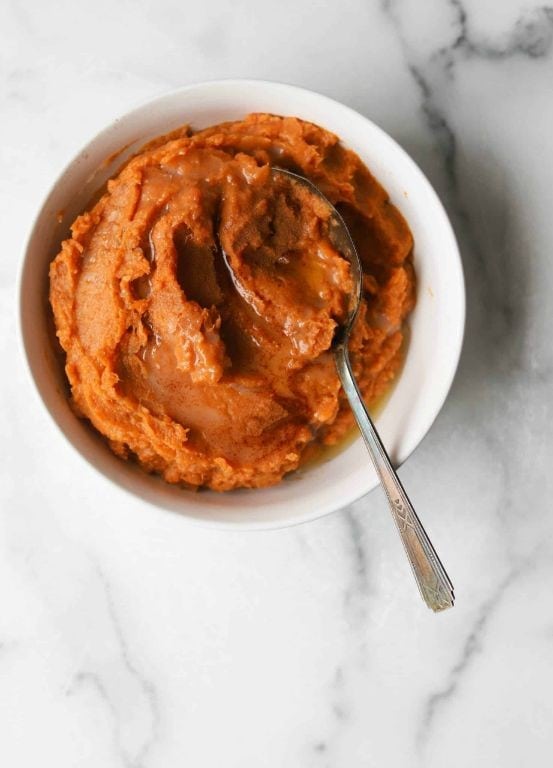 Maple Cinnamon Smashed Sweet Potatoes