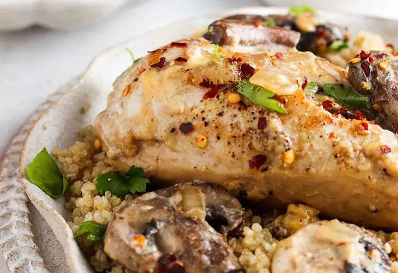 Maple Dijon Chicken Legs with Quinoa Rice Blend