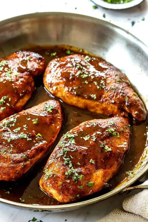 Maple Glazed Baked Chicken Breast with Brown Sugar Sauce