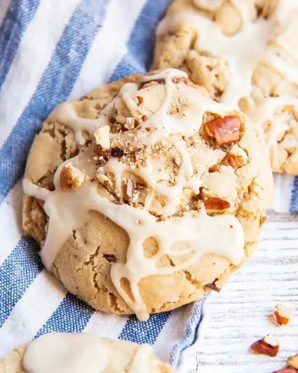 Maple Glazed Pecan Cookies