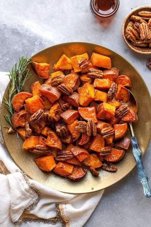 Maple Glazed Roasted Sweet Potatoes
