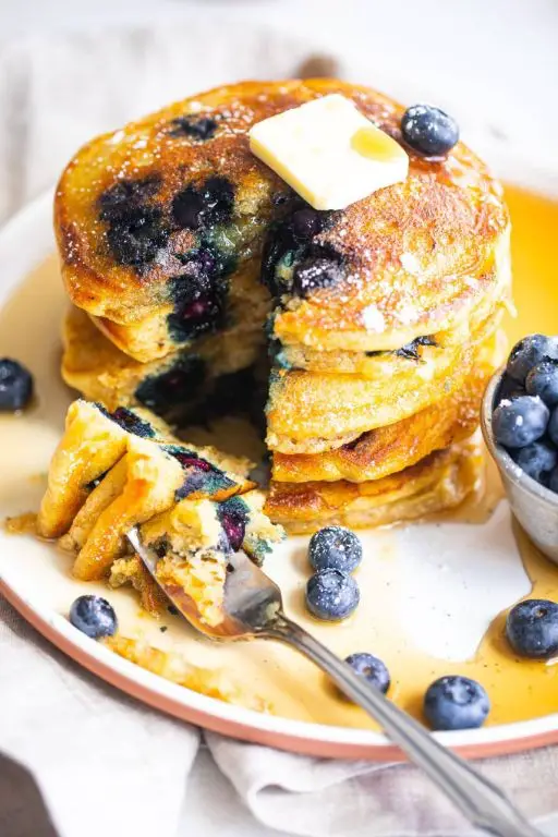 Marzipan and Blueberry Pancakes