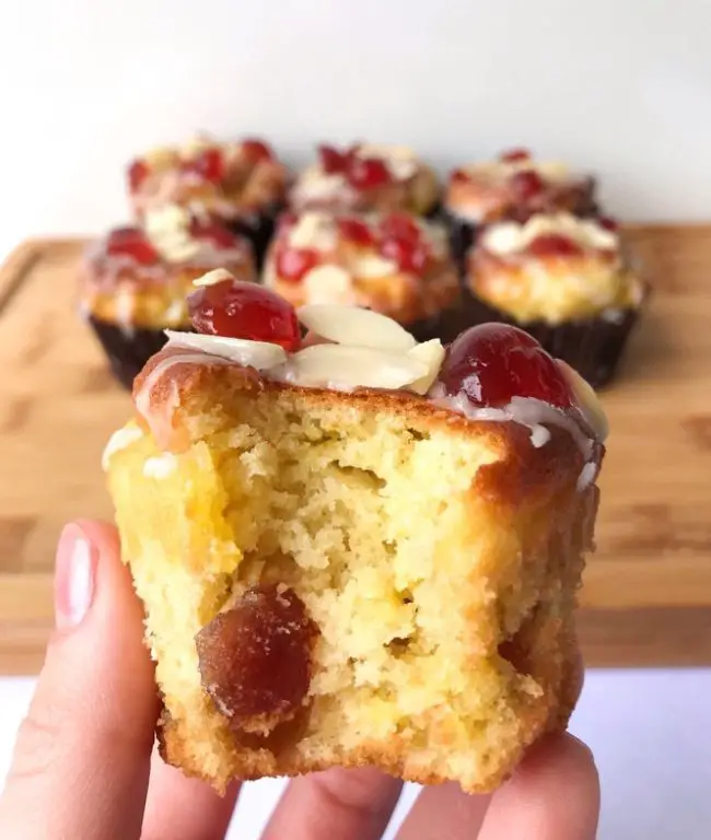 Marzipan and Cherry Muffins